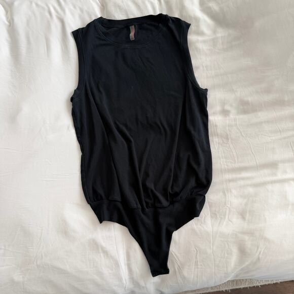 Commando Essential Cotton Tank Bodysuit Black Women’s Size L - Picture 2 of 5